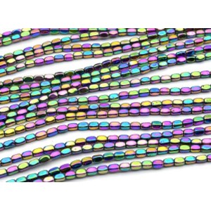 Бусины из гематита 3*5мм цвет хамелеон, 40см, 80 бусин