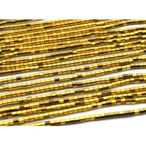 Бусины из гематита шестигранник 3*3мм цвет золотистый, 39см, 130 бусин Бусины из гематита шестигранник 3*3мм цвет золотистый, 39см, 130 бусин