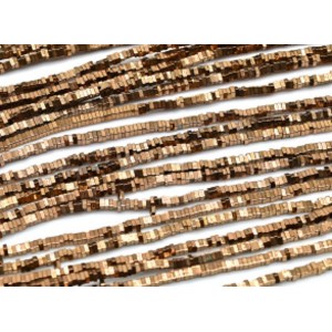 Бусины из гематита квадратик 2*1мм цвет медный, 39см, 383 бусины