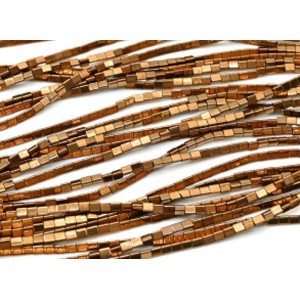 Бусины из гематита треугольные 2,5*3мм цвет медный, 38см, 120 бусины