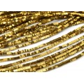 Бусины из гематита квадратик 2*1мм цвет золотистый, 37см, 368 бусин