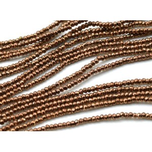 Бусины из гематита рондель гр.3*2мм цвет медный, 40см, 190 бусин