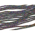 Бусины из гематита рондель гр.3*2мм цвет хамелеон, 38см, 180 бусин