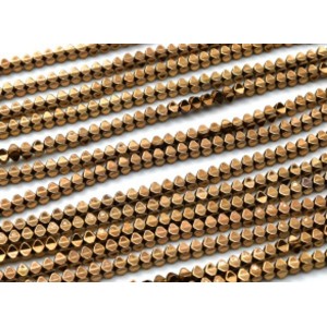 Бусины из гематита 4*4мм цвет медный, 39см, 100 бусин