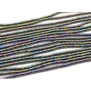 Бусины из гематита рондель 4*1,5мм цвет хамелеон, 40см, 190 бусин