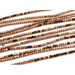 Бусины из гематита кубик 3мм цвет медный, 39см, 128 бусины