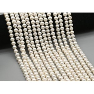 Бусины из жемчуга шарик 7мм белый, 36,5см, 55 бусин