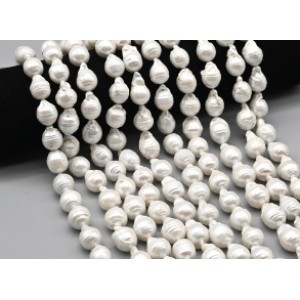 Бусины из жемчуга барокко 11-14мм цвет белый, 40,5см, 25 бусин