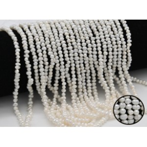 Бусины из жемчуга овал 3*4мм белый 36см, 130 бусин