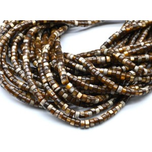 Бусины из перламутра диски 4мм цвет шоколадный, 39см, 160 бусин