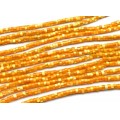 Бусины из перламутра диски 4мм цвет желтый яркий, 39см, 156 бусин