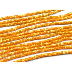 Бусины из перламутра диски 4мм цвет желтый яркий, 39см, 156 бусин