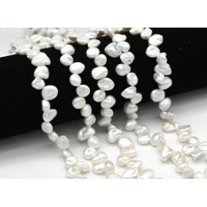 Бусины из жемчуга барокко 8-10мм белый, 39см, 53 бусины