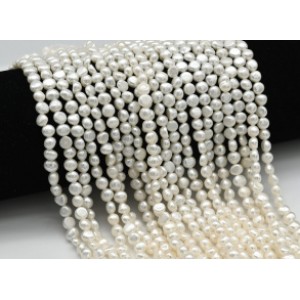 Бусины из жемчуга барокко 5мм белый, 36см, 72 бусины