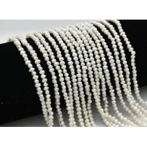 Бусины из жемчуга шарик 3-4мм белый, 36см, 139 бусин