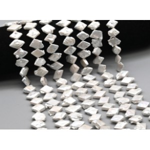 Бусины из жемчуга барокко 11*15мм цвет белый, 39см, 36 бусин.