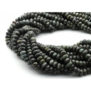 Бусины из кварца прессованного рондель 8*5мм, цвет оливковый, 38см, 75 бусин