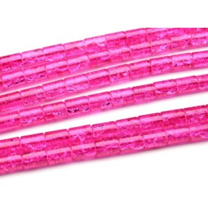 Бусины из сахарного кварца тонированного цилиндр 8*12мм цвет малиновый, 37см, 32 бусины (иск.)
