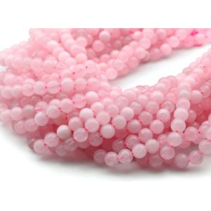Бусины из розового кварца шарик 8мм, 38,5см, 50 бусин