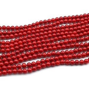Бусины из коралла (имитация) шарик 6,5мм, 40см, 64 бусины (иск.) Бусины из коралла (имитация) шарик 6,5мм, 40см, 64 бусины (иск.)