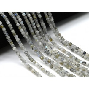 Бусины из лабрадорита кубик гр.4мм, 39см, 97 бусин
