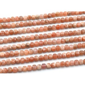 Бусины из солнечного камня (гелиолит) кубик гр. 6мм, 39см, 60 бусин