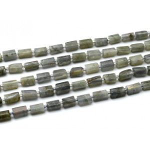 Бусины из лабрадорита цилиндрик с гранями 6*10мм, 37см, 30 бусин