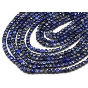 Бусины из лазурита кубик гр.4мм, 40см, 98 бусин