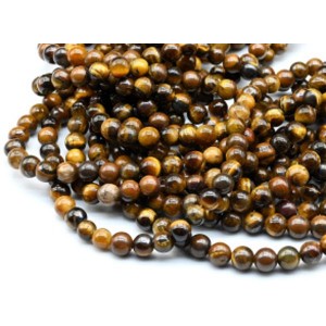 Бусины из тигрового глаза шарик 6мм, 38см, 62 бусины