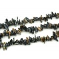 Бусины из соколиного глаза галтовка "рожки", 38см, 86 бусин Бусины из соколиного глаза галтовка "рожки", 38см, 86 бусин