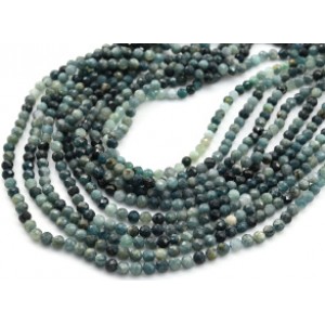 Бусины из турмалина голубого шарик гр.4мм, 39,5см, 97 бусин