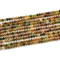 Бусины из турмалина зеленого шарик гр.4мм, 38,5см, 99 бусин