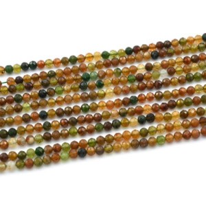 Бусины из турмалина зеленого шарик гр.4мм, 38,5см, 99 бусин