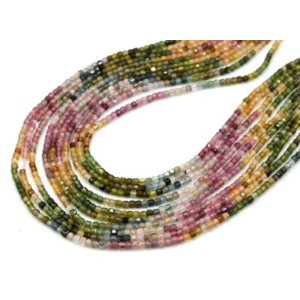 Бусины из турмалина кубик гр.2мм, 38см, 160 бусин