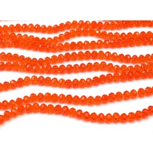 Бусины из циркона рондель гр.6мм цвет алый, 44,5см, 94 бусины (иск.)