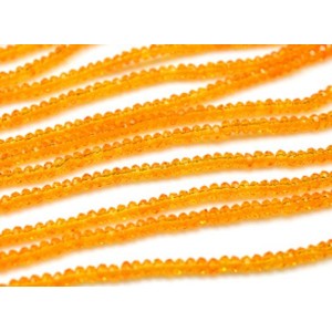 Бусины из циркона рондель гр.2мм цвет оранжевый, 29см, 180 бусин (иск.)