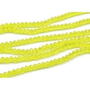 Бусины из циркона рондель гр.4мм цвет лимонный, 44см, 129 бусин (иск.)