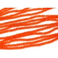 Бусины из циркона рондель гр.3мм цвет ярко-оранжевый, 43,5см, 175 бусин (иск.)