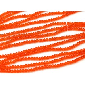 Бусины из циркона рондель гр.3мм цвет ярко-оранжевый, 43,5см, 175 бусин (иск.)
