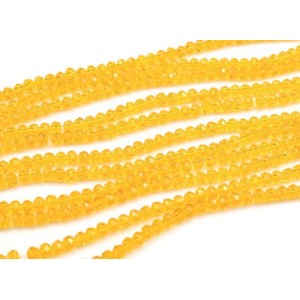 Бусины из циркона рондель гр.4мм цвет оранжевый, 42см, 129 бусин (иск.)