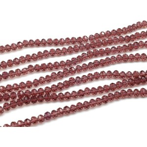 Бусины из циркона рондель гр.6мм цвет фиолетовый, 43см, 92 бусины (иск.)