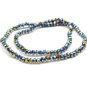 Бусины из циркона рондель гр.4мм цвет хамелеон, 42см, 129 бусин (иск.)