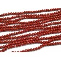 Бусины из циркона рондель гр.4мм цвет красный, 44см, 129 бусин (иск.)