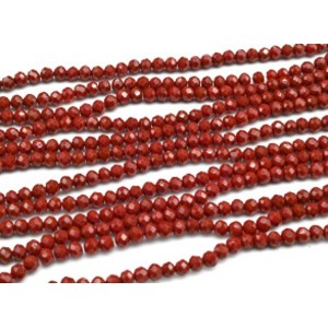 Бусины из циркона рондель гр.4мм цвет красный, 44см, 129 бусин (иск.)