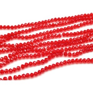 Бусины из циркона рондель гр.6мм цвет красный, 41см, 92 бусины (иск.)