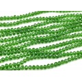 Бусины из циркона рондель гр.4мм цвет зеленый, 42см, 129 бусин (иск.)