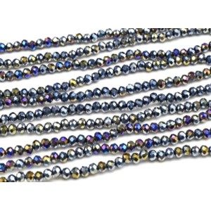 Бусины из циркона рондель гр.4мм цвет хамелеон, 37см, 129 бусин (иск.)