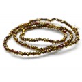 Бусины из циркона рондель гр.2мм цвет золотисто-красный, 34см, 185 бусин (иск.)