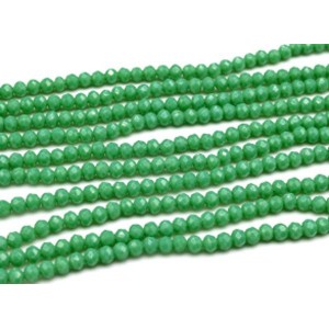 Бусины из циркона рондель гр.4мм цвет мятный, 49см, 140 бусин (иск.)