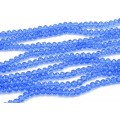 Бусины из циркона рондель гр.4мм цвет васильковый, 43,5см, 129 бусин (иск.)